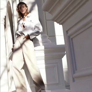 Zara high waisted white pants